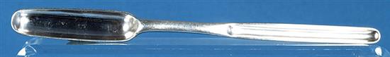 An early George II silver marrow scoop, Length 213mm Weight 1.4oz/44grms